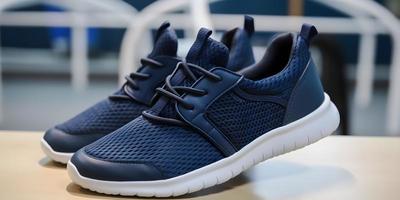 Step up your Style with Zipper Designed Runner Shoes. A UI or UX Approach for Light and Dark Blue Color Options photo