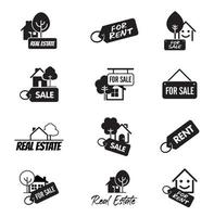 Set icons for web and identity REAL ESTATE and SALE logos. Vector outline Icon.