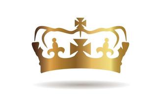 Vector golden king crown on white background. Vector Illustration. Emblem and Royal symbols.