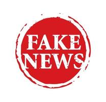 Red stamp and text Fake News. Vector Illustration.