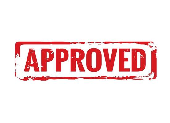 Red stamp and text approved. Vector Illustration.