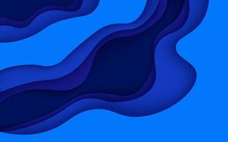 Multi layers blue texture 3D papercut layers in gradient vector banner. Abstract paper cut art background design for website template. Topography map concept or smooth origami paper cut