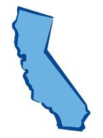 Drawing map of California. Vector Illustration.