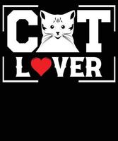gato amante tipografía camiseta diseño. vector