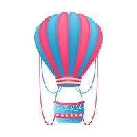Hot air balloon, in the clouds. vector