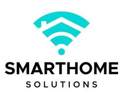 Smart home construction technology logo design. vector