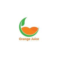 plantilla de vector de icono de logotipo de jugo de naranja