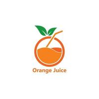 plantilla de vector de icono de logotipo de jugo de naranja