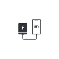 connected powerbank to gadget vector icon illustration design