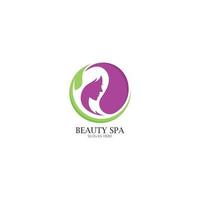 belleza spa y belleza piel cuidado logo vector icono modelo