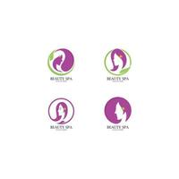 belleza spa y belleza piel cuidado logo vector icono modelo