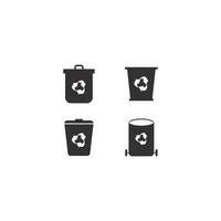 plantilla de vector de icono de logotipo de cubo de basura
