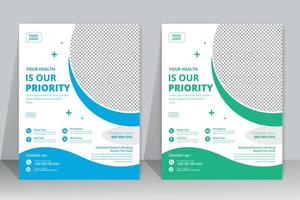 Healthcare cover a4 template design and flat icons for a report and medical brochure design, flyer, leaflets decoration for printing and presentation vector. for web banner ads. vector