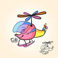cartoon helicopter character,kids vector design