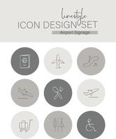 Linestyle Icon Design Set Airport Signage vector