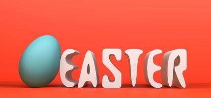 Easter poster and banner, Happy Easter background with a eggs and text Easter. 3D work and 3D image. copy space photo