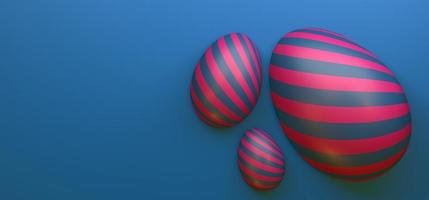 Easter poster and banner, Happy Easter background with eggs. 3D work and 3D image. copy space photo