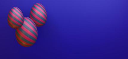 Easter poster and banner, Happy Easter background with eggs. 3D work and 3D image. copy space photo