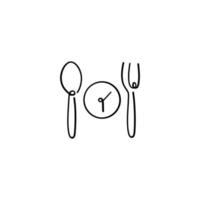 comida rápido línea estilo icono diseño vector