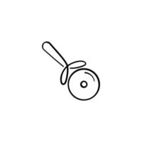 Pizza Cutter Line Style Icon Design vector