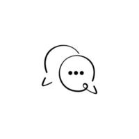 Chat Line Style Icon Design vector