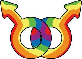 Gay gender symbol. LGBTQ community. Pride month. vector