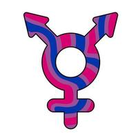 Bisexual gender symbol. LGBTQ community. Pride month. vector