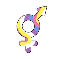 Bigender gender symbol. LGBTQ community. Pride month. vector