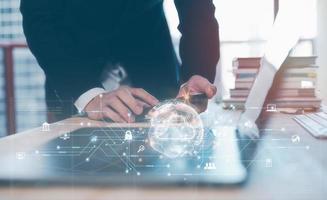 Digital transformation technology strategy, IoT, internet of things. transformation of ideas and the adoption of technology in business in the digital age, enhancing global business capabilities. Ai photo