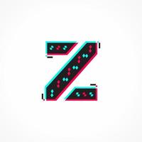 Abstract Glitch Effect Corporate Identity Letter Z Logo Design vector