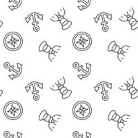 Seamless pattern of radar, captain, anchor. Suitable for shops, web sites and applications, media, backgrounds vector