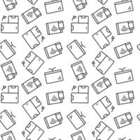 Seamless pattern of TV, smartphone, tablet. Perfect for wallpapers, covers, backgrounds, fabric, textile vector