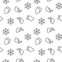 Seamless monochrome repeating pattern of wind and snow vector