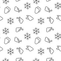 Seamless monochrome repeating pattern of wind and snow vector