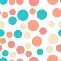 Vibrant seamless repeating pattern of orange, beige, turquoise bubbles for printing on clothes, bags, cups, wallpapers, postcards, wrappers and other surfaces vector