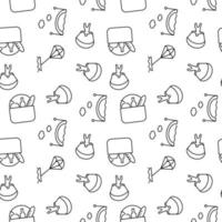 Seamless monochrome repeating pattern of paragliding, bridge, picnic, sailing vector