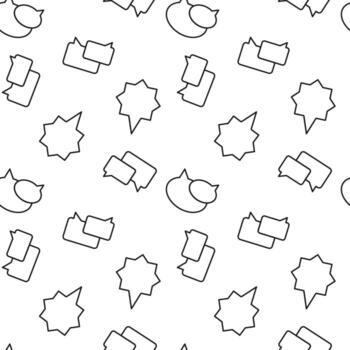 monocromo vector sin costura modelo de habla burbujas en formar de estrella, rectángulo para web sitios y poligrafía