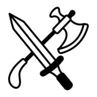 Trendy Battle Tools vector