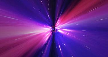 Abstract glowing space tunnel flying at high speed from bright energy futuristic high-tech lines background photo