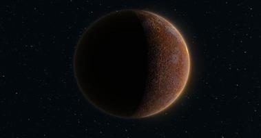 resumen planeta rojo oxidado realista futurista redondo esfera en contra el antecedentes de estrellas en espacio foto