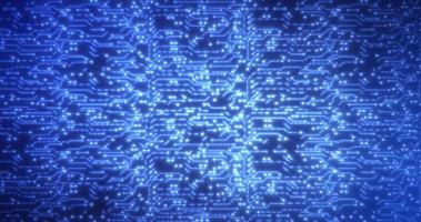 Abstract background of blue computer circuit boards digital hi-tech futuristic of lines and dots photo