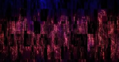 Abstract glowing energy futuristic blue and purple hi-tech abstract background made of lines and computer stripes with square tiles photo