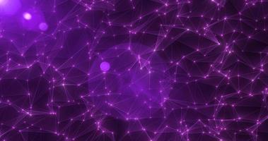 Abstract purple glowing energy lines and triangles plexus triangulation scientific futuristic high tech background photo