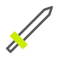 sword icon duotone style grey vibrant green colour military illustration vector army element and symbol perfect.