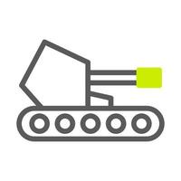 tank icon duotone style grey vibrant green colour military illustration vector army element and symbol perfect.