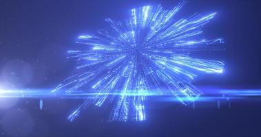 Abstract blue glowing circle energy futuristic computer digital hi-tech swirling abstract background photo