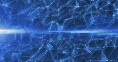 Abstract blue glowing energy lines and triangles plexus triangulation scientific futuristic high tech background photo