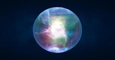 Abstract ball sphere planet iridescent energy transparent glass energy abstract background photo