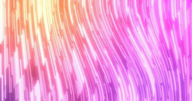 Abstract purple multi-colored glowing flying lines stripes of luminous dots and energy particles abstract disco background photo