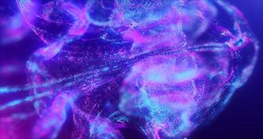 Abstract fluid explosion iridescent purple waves glowing energy magical with blur effect in liquid water. Abstract background photo
